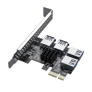 Acasis PCIe 1to4 PCI-express 16X lizdai Riser Card PCI-E 1X Išorės 4 PCI-e, USB 3.0 Adapteris Daugiklis Kortelę Bitcoin Miner