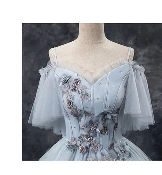 Realios Foto Quinceanera Suknelės 2021 Naujas Mados Elegantiškas Valtis Kaklo Prabangūs Nėriniai Siuvinėjimo Vestidos De 15 Anos Šalies Prom Derliaus