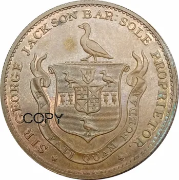 Jungtinė Karalystė 1795 1/2 Penny Herts Vyskupų Stortford Seras George ' As Jackson Raudona, Vario Monetų Kopijos
