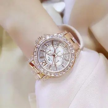 Mados Rose Gold Moterų Laikrodžiai, Prabangūs Visiškai Atsitiktinis Ponios Žiūrėti Moterų Kvarco Diamond Lady Apyrankę Ant Riešo Laikrodžiai Moterims 2020 M.