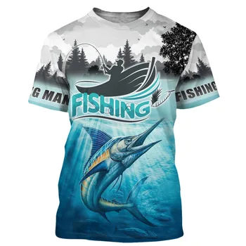 2021 m. Pavasario Ir Aummer Naujas Populiarus 3D Spausdinimo T-shirt Modelis Žuvų Spausdinimo Vyrų Mados T-shirt Spausdinimas Laisvalaikio T-shirt O-nec
