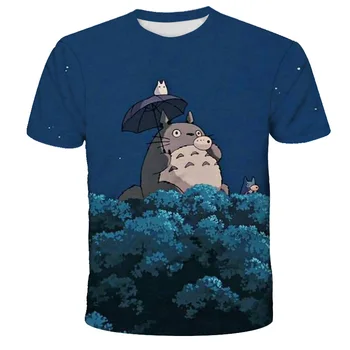 2021 Karšto Pardavimo Anime Totoro 3d Atspausdintas T-shirt Unisex Mados Atsitiktinis Marškinėlius Populiariausių Hip-hop Streetwear trumpomis Rankovėmis Viršūnes