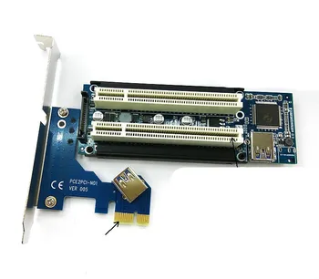 2.6 FT PCI-E Express X1 Dual PCI Riser Pratęsti Kortelės Adapteris Su USB 3.0 Kabelį