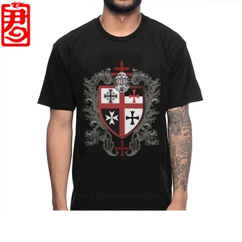 Knightfall tamplieriai Kryžius Skydas Marškinėliai vyriški Derliaus Stilingas, Medvilnės Marškinėliai, Vasaros Laisvalaikio Retro La Camiseta
