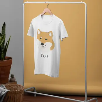 Shiba Inu T Shirt Mens Įdomus Medvilnės Atspausdinta Tee Marškinėliai Trumpomis Rankovėmis Pagrindinio Marškinėlius Plius Dydis