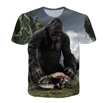 Gorila gyvūnų Mados Viršų Nauji vyriški drabužiai 3D spausdinimo trumpomis rankovėmis T-shirt vyrams ir moterims, pavasarį ir vasarą