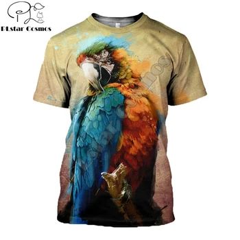 2020 Naujas Mados Vyrams marškinėliai 3D Atspausdintas Gyvūnų papūga T marškinėliai, Unisex Gatvės Harajuku Trumpas rankovės marškinėliai vasaros Atsitiktinis viršūnės