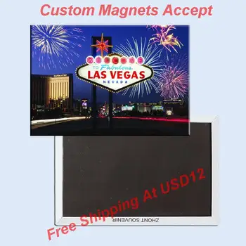 JAV Kelionės Magnetai Įžymybės , JAV Las Vegase Signalas Stačiakampis Metalo Šaldytuvas Magnetas 5428 Turizmo Suvenyrų