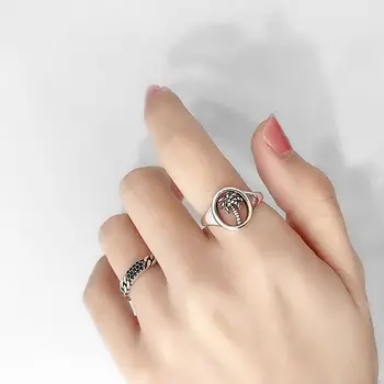 Retro Vintage Klevo Lapas, Žiedas, skirtas Moterims, Moteriška Geometrinis Priedai Asmenybės Atidaryti Žiedai Mergaičių Papuošalai