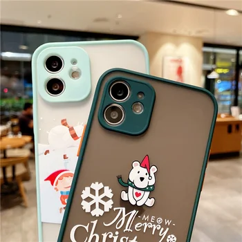 Dažytos Kalėdų Elnias Modelio Telefono dėklas Skirtas iPhone 12 11 Pro Mini X XR XS 7 8 Plus SE 2020 Minkštos TPU Kameros Apsaugos Galinį Dangtelį