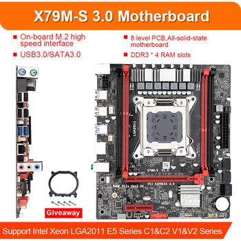 X79 m-s pagrindinė plokštė rinkinys su Xeon E5 2630 4pcs x 8 GB = 1 600mhz 32GB 12800 DDR3 ECC REG atminties USB3.0 SATA 3.0 PCI-E NVME M. 2 SSD