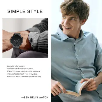 BEN NEVIS Ultra Plonas Laikrodžiai Vyrams Kelis Laiko Juostų Juoda 2020 Vyrų Laikrodis Laikrodis atsparus Vandeniui Montre Homme