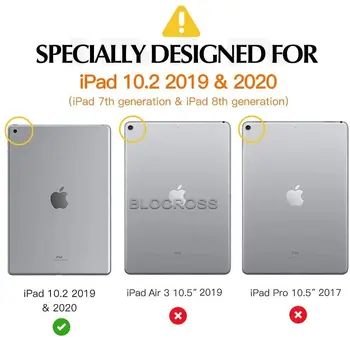 Ultra-plonas Tablet Case for iPad 10.2 7-osios Kartos 2019 Apversti Magnetinių Sulankstomas Stovas Dangtelis, skirtas 