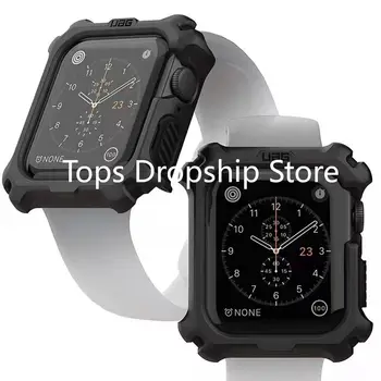 Žiūrėti Dangtelis Apple Watch Band Atveju 6 SE 5 4 44MM 45 Grūdinto Stiklo Apsaugas, Buferio Dangtelis iWatch serijos 3 2 1 Priedai