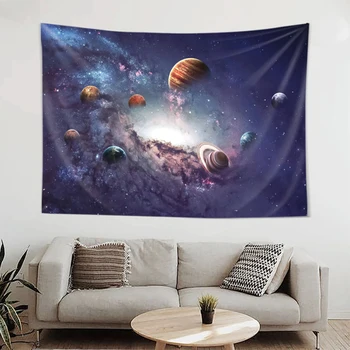 Kosmoso Galaxy Dangaus Modelis Kambario Dekoro Gobelenas Boho Apdaila Namo Miegamojo Sienos Kelių Dydžių Raudonų Plytų Pusėje Dekoracijos Fone