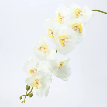 1PC 9 Galvą Dirbtinė Orchidėja, Gėlių Nekilnojamojo Touch Orchidėja Didelis Žydėjimas Netikrą Phalaenopsis Gėlių Namų Kambarį Sodas Vestuvių Dekoras