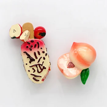 Vaisių duona drakonas vaisių Hami melionas ledai kiaušinių Modeliavimas maisto 3D magnetinio šaldytuvas pasta šaldytuvas magnetai namų puošybai