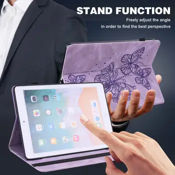 Tablet Case For iPad 9.7 6 5-os Kartos Atveju Iškilumo drugelis PU Oda Padengti Atveju iPad Oro 1 2 Oro 9.7 colių Atveju