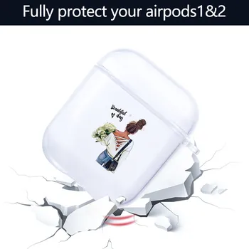 Mados Mergaičių Tapybos Atveju AirPods 2 Fundas Mielas Prabanga Silikoninis Dangtelis Oro Pod 