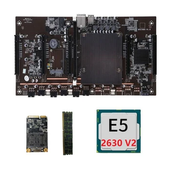 X79 BTC Miner Plokštė su E5 2630 V2 CPU RECC 8G DDR3 RAM 120G SSD 5X PCIE Paramos 3060 3070 3080 Grafika Kortelės