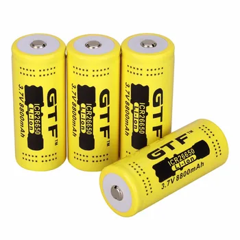GTF 4pcs/daug), 3,7 v 26650 Baterija 8800mah Li-ion Akumuliatorius, Žibintuvėlis įkraunamas Baterija Lio-on Baterijas