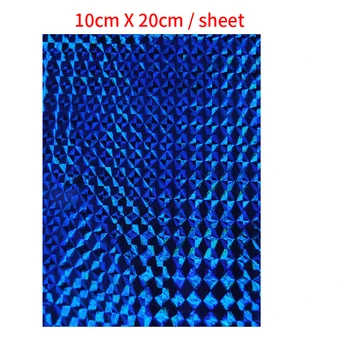 [6PCS] 10cm X 20cm Holografinis Lipnios Plėvelės Flash Juosta Masalas Priėmimo Skristi Susiejimas Materail Raudona Žalia Mėlyna Violetinė Žalia Mėlyna