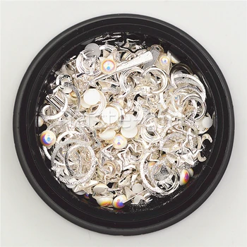1 jar metalo 3D Aukso skiedra mišraus stiliaus micro ikrai karoliukai, perlų Nagai Meno Dekoruoti cirkonio 