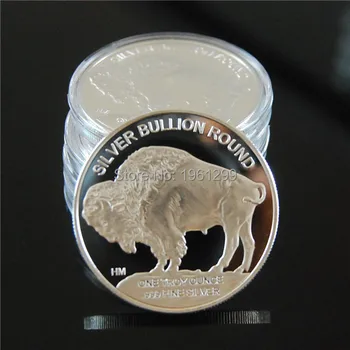 Naujausias Nemokamas pristatymas lndian Galvos - Laisvės sidabro padengtą metalo monetų+1 oz 999 bauda sidabro American BUFFALO monetos,3pcs/daug