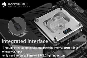 Barrowch FBLTFHI-04N-V2, Intel Lga115X / X99 / X299 CPU Vandens Blokai, Skaitmeninis Displėjus, Temperatūros Micro vandens aušinimo radiatorius