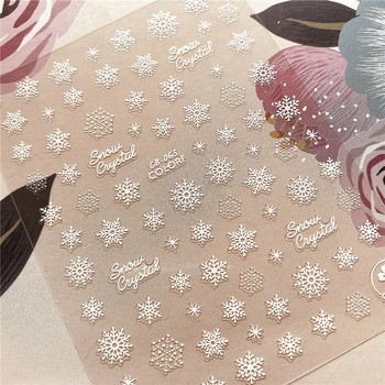 CB-065-066-067 Kalėdų snow flake Sniego 3D Atgal klijai Nagų decal Nagų lipduką Nagų dekoravimas, Nagų dailės Nagų įrankis Nagų ornamen