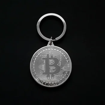 Paauksuoti Bitcoin Monetos Key Chain Pinigų Suvenyras Namų Puošybai Naujausias Paketų Prižiūrėtojų Raktinę Pakabukas Kolekcines Monetos Meno Kolekcija Dovana