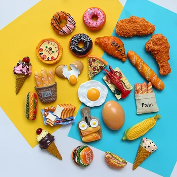Hot dog prancūzijos stick maisto šaldytuvas magnetai, šaldytuvas pasta, kiaušinių, duonos, mėsainių kukurūzų omaras šaldytuvas pasta namų puošybai