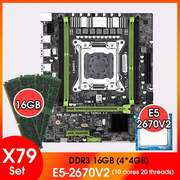 X79 motininė plokštė combo su Xeon E5 2670 V2 LGA2011 CPU 4pcs X 4 = 16 GB 1 600 mhz DDR3 atminties rinkinys