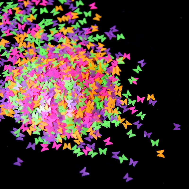 10g/maišelį Nagų Dailės Blizgučiai Neon Star 3D Formos Nagų Blizgučiai Dribsnių Sumaišykite Šviečia Glitters Akrilo ir Gelio Nagai Apdaila Nuotrauka 0