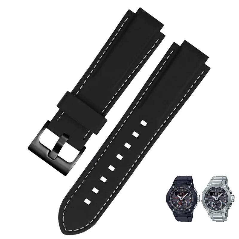 24*16 mm Silicio Watchband už GSHOCK vyriški Žiūrėti Grandinės Priedai GST-B200 Serijos Vandeniui Dervos, Silikono Žiūrėti Juosta Nuotrauka 0