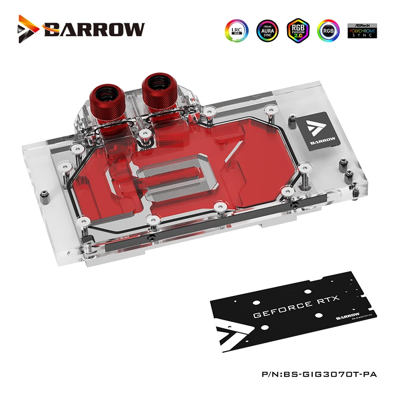 Barrow GPU Vandens Blokas Gigabyte RTX 3070Ti ŽAIDIMŲ OC 8G VGA Ausintuvas Pilnas draudimas Watercooler, Su tvirtinimo Plokštelė, BS-GIG3070T-PA Nuotrauka 5