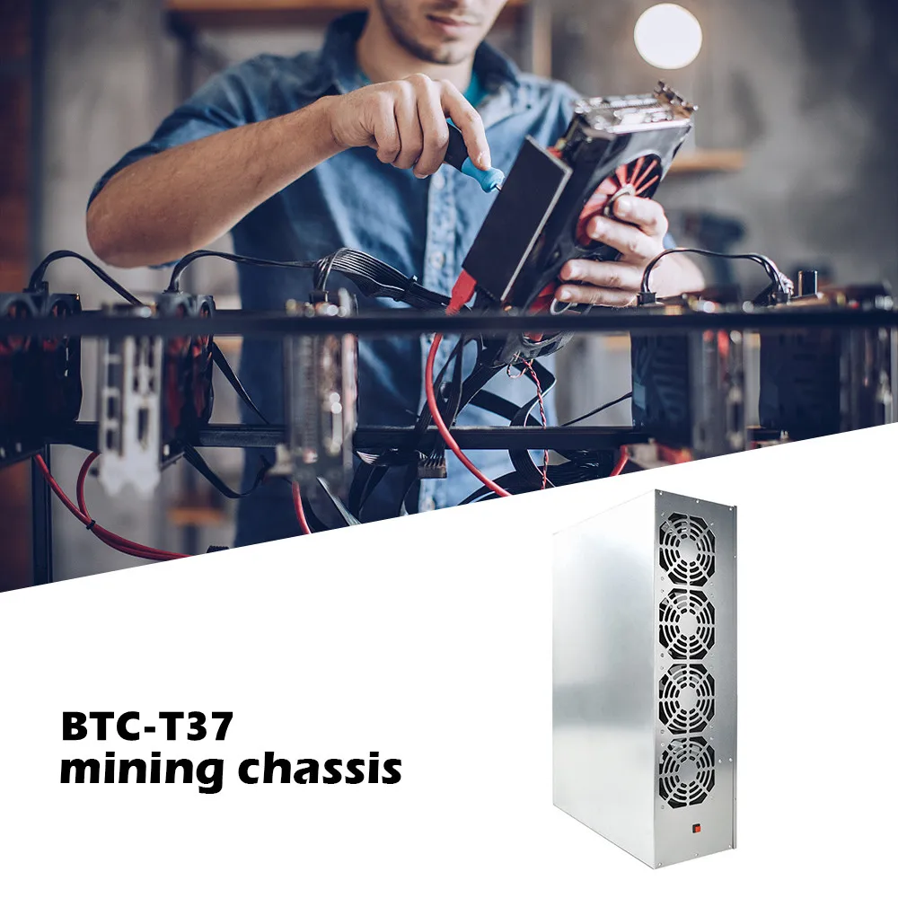 BTC-T37 Miner Plokštė Važiuoklės Parama 8 Gpu Stabilizuoti Bitcoin Kasybos Pastangas Nuotrauka 3