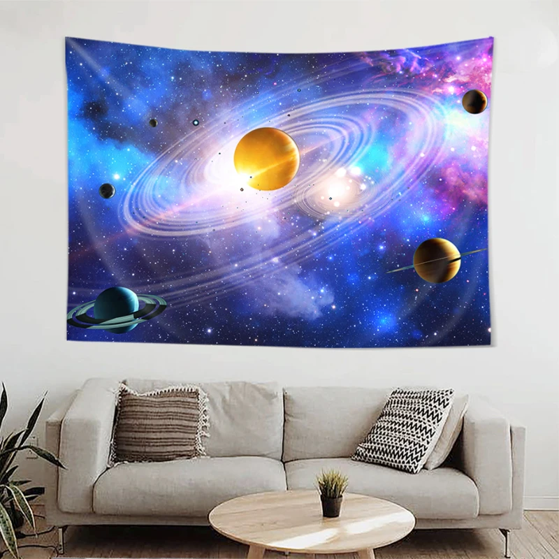 Kosmoso Galaxy Dangaus Modelis Kambario Dekoro Gobelenas Boho Apdaila Namo Miegamojo Sienos Kelių Dydžių Raudonų Plytų Pusėje Dekoracijos Fone Nuotrauka 5