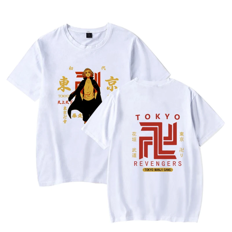 Mados O-Kaklo Viršūnes Atsitiktinis Palaidų Tokijo Revengers Anime Marškinius Vyras ir Moteris White T-Shirt Nuotrauka 1