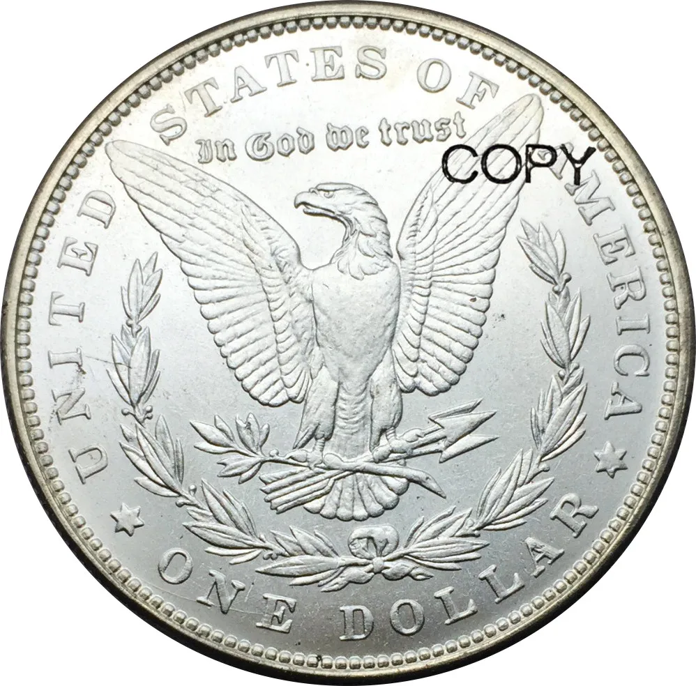 Nesąlyginės Amerikos valstijų 1 Vieno Dolerio Morgan Doleris 1889 Cupronickel Sidabro Padengtą Kopijuoti Monetas Nuotrauka 0