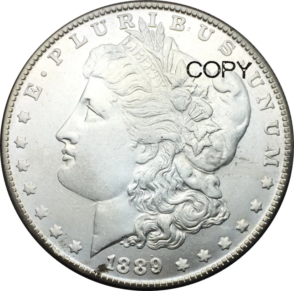 Nesąlyginės Amerikos valstijų 1 Vieno Dolerio Morgan Doleris 1889 Cupronickel Sidabro Padengtą Kopijuoti Monetas Nuotrauka 1
