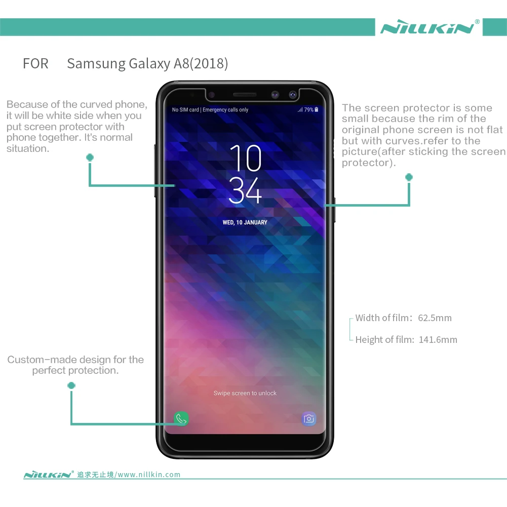 Nillkin Samsung Galaxy A8 2018 Screen Protector, Skaidrus / Matinis Plastikas, Minkšti Apsauginės Plėvelės Samsung Galaxy A8 Plius 2018 Nuotrauka 1