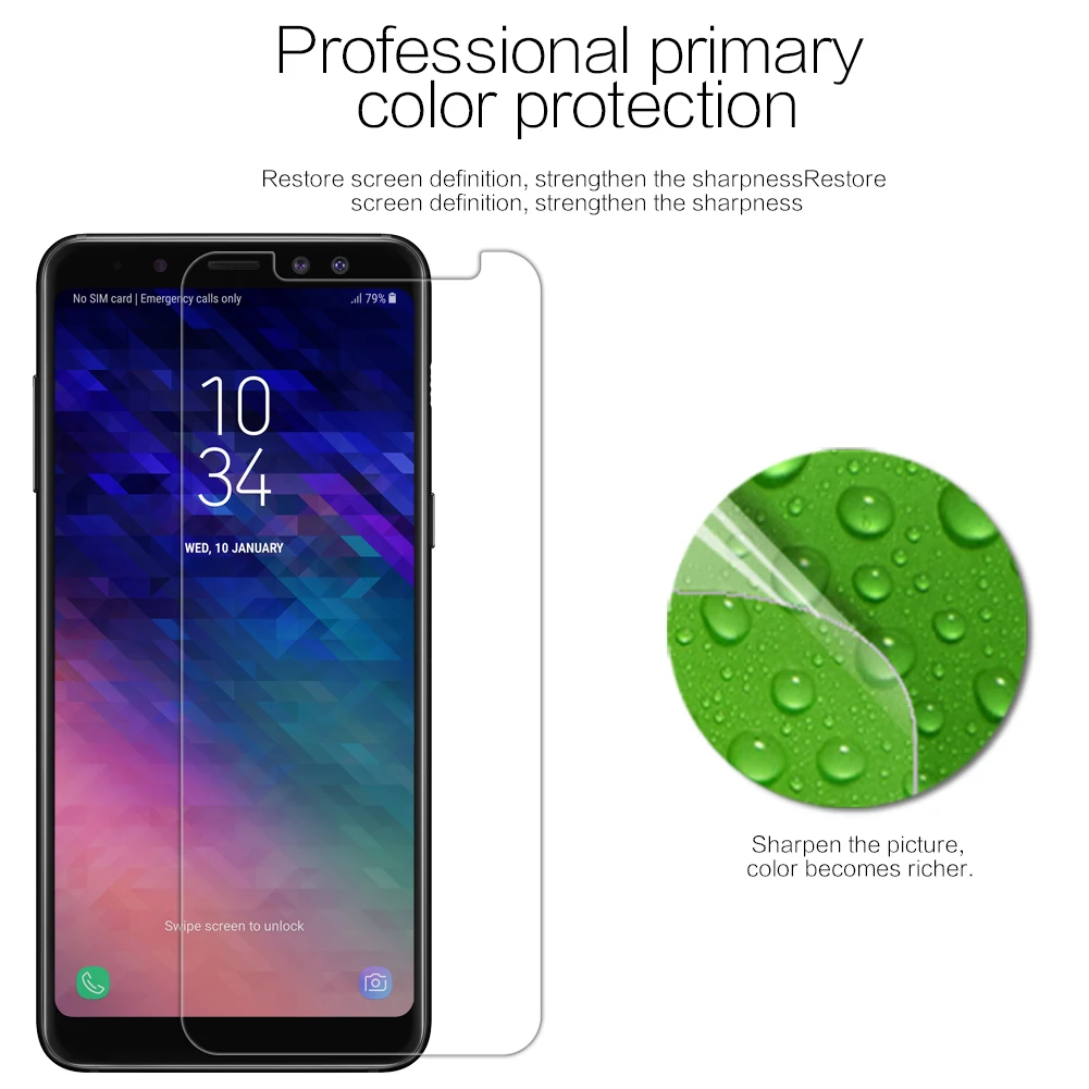 Nillkin Samsung Galaxy A8 2018 Screen Protector, Skaidrus / Matinis Plastikas, Minkšti Apsauginės Plėvelės Samsung Galaxy A8 Plius 2018 Nuotrauka 4