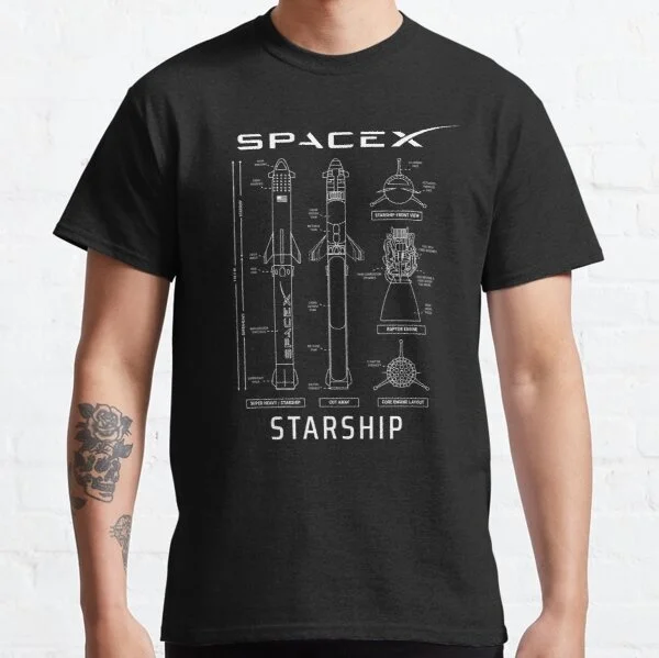 SpaceX Starship Planas iki 2021 m. Naujų Print T-Shirt 3d T-Shirt Vasarą Madingi trumpomis Rankovėmis T-Shirt Viršuje Vyrų/Moterų trumpomis Rankovėmis Viršų Nuotrauka 1