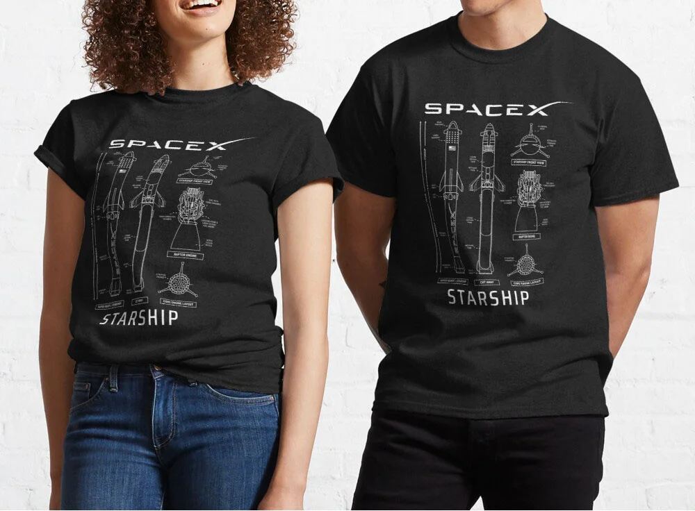 SpaceX Starship Planas iki 2021 m. Naujų Print T-Shirt 3d T-Shirt Vasarą Madingi trumpomis Rankovėmis T-Shirt Viršuje Vyrų/Moterų trumpomis Rankovėmis Viršų Nuotrauka 3
