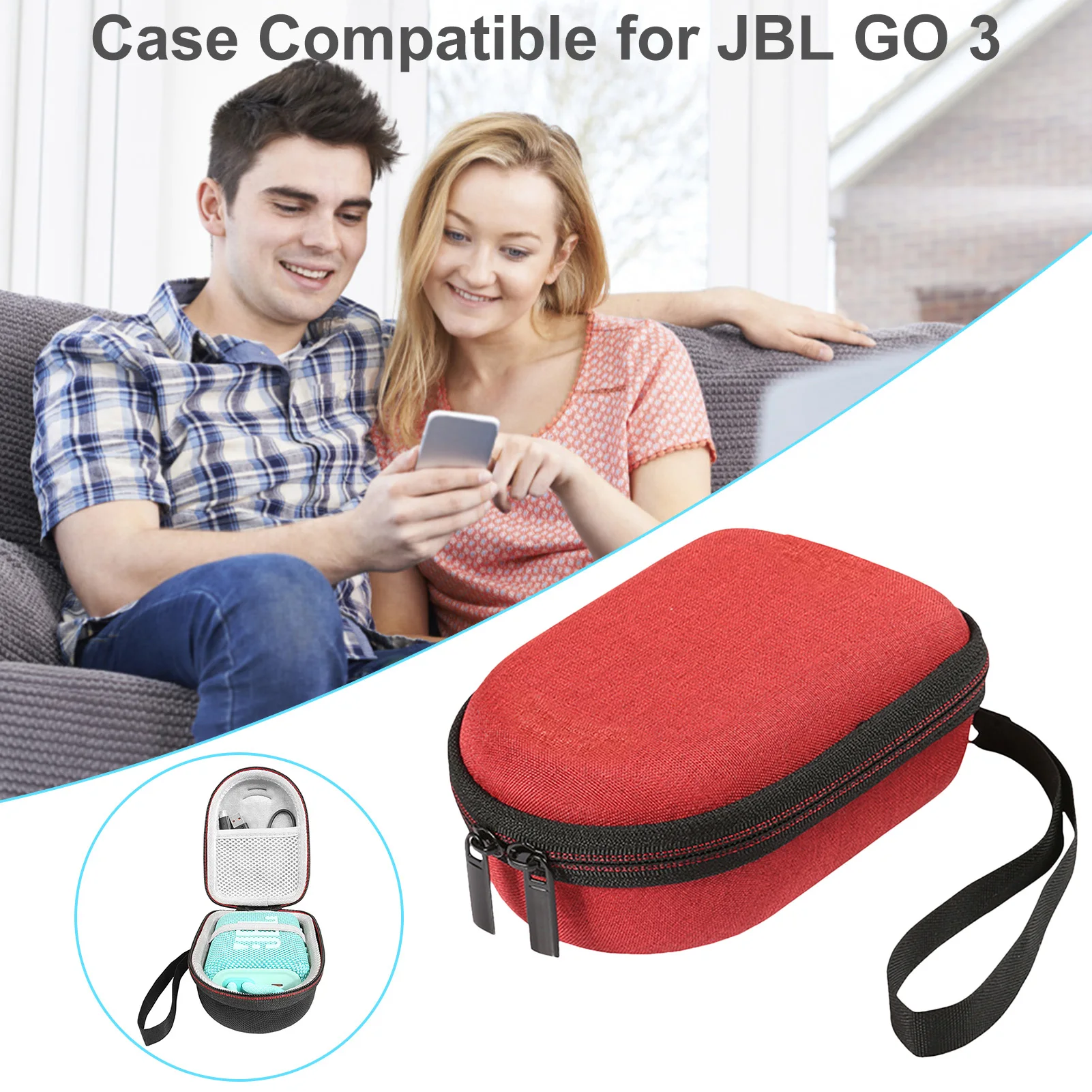 Už JBL GO3 Atveju EVA Sunku dėklas Kelionės Krepšys, Skirtas JBL EITI 3 Nešiojamą Belaidį Bluetooth Garsiakalbį Apsauginis Dangtelis Nuotrauka 1