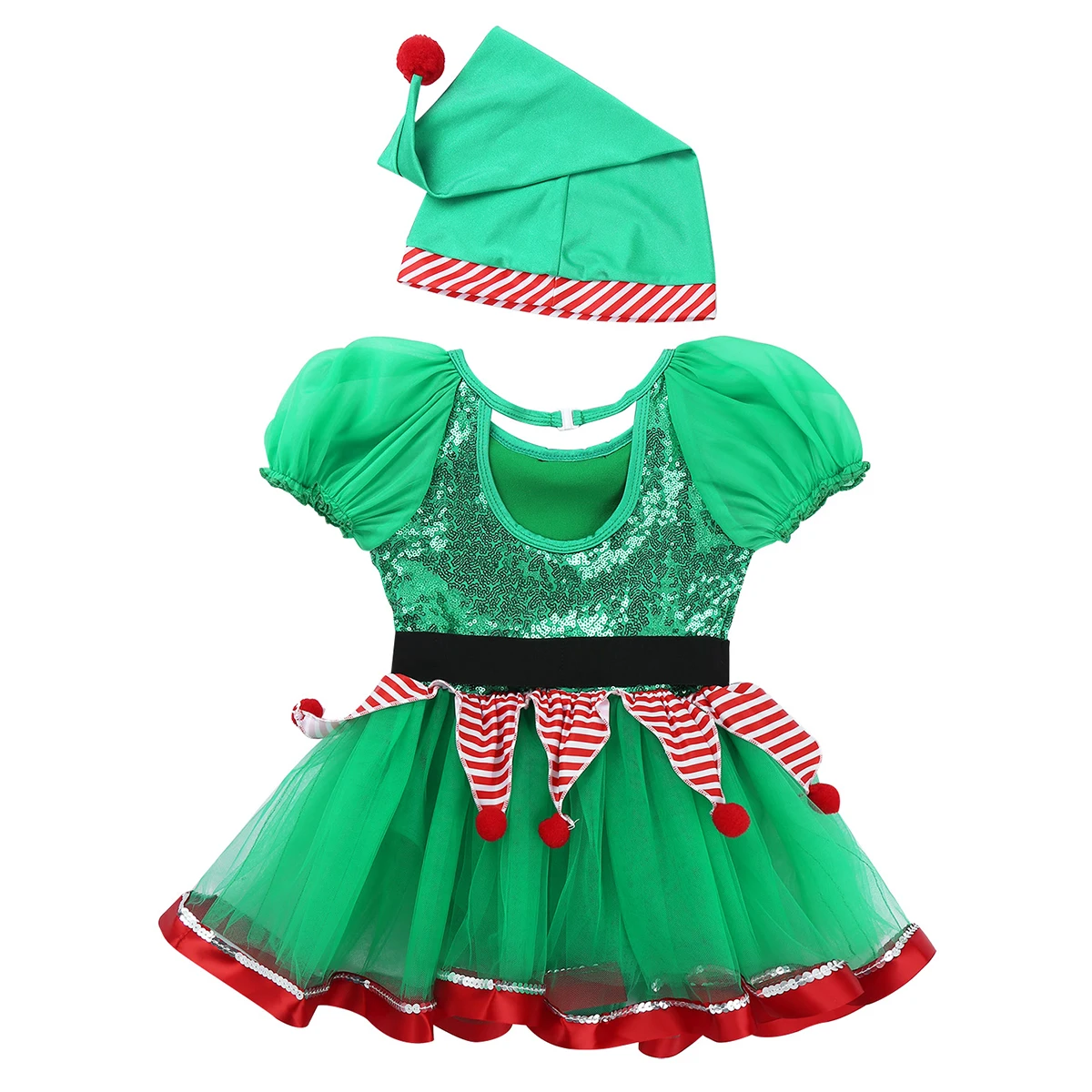 Vaikai Mergina Elf Kalėdos Suknelė Naujųjų Metų Festivalis Santa Sąlyga Kostiumai, Blizgučiai Kalėdų Dress Up Baleto Mdc Leotard Išgalvotas Šalis Suknelė Nuotrauka 2