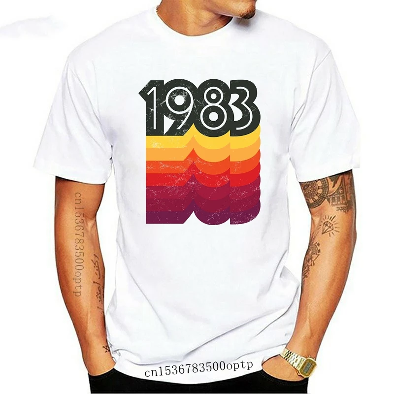 Vyro Drabužius T-shirt Naujovė Kietas Viršūnes Vyrams trumpomis Rankovėmis Marškinėlius 1983 Marškinėliai Nuotrauka 2